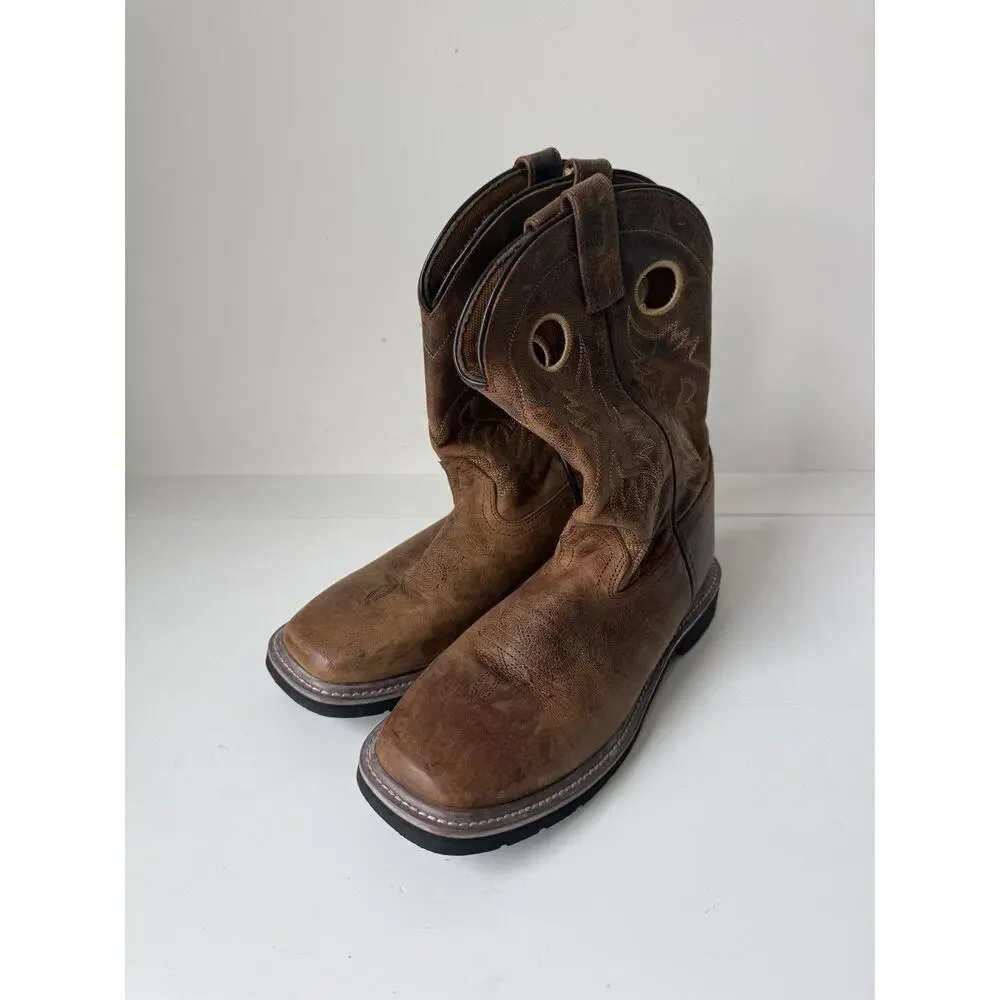 Dan Post Youth - Size 5 D Brown/Black Square Toe Cowboy Boots Style DPC3932